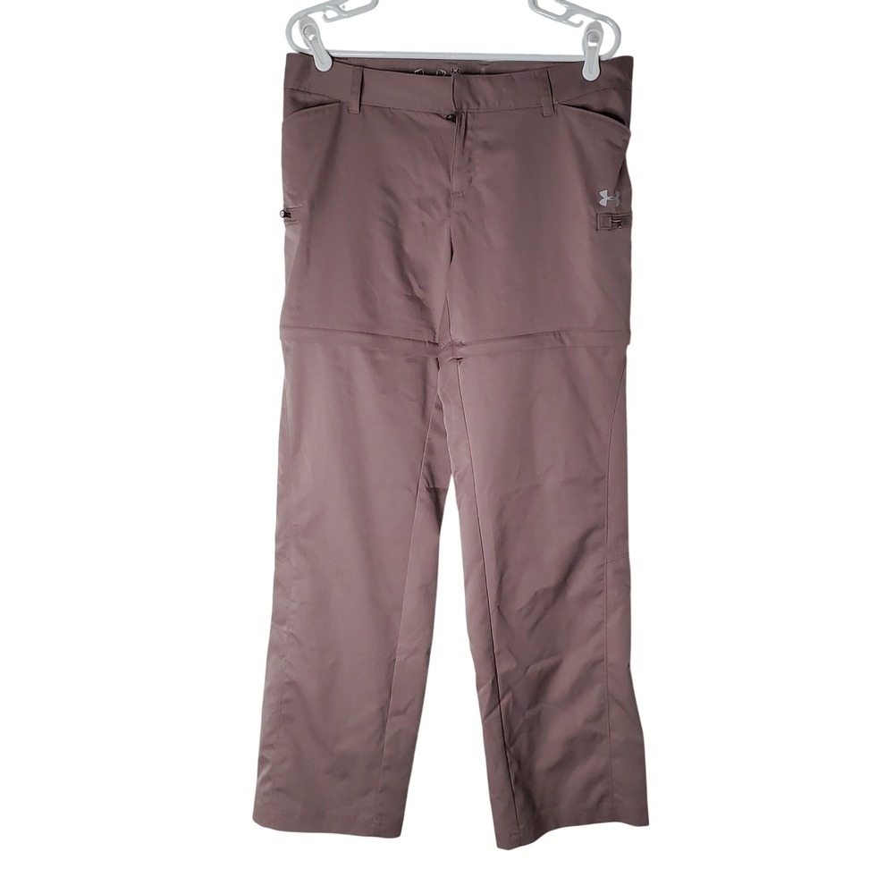 Under Armour Women's Size 12 Convertible Zip Off Cargo Pants‎ HeatGear Mauve